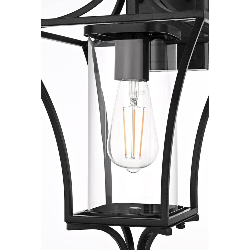 Alt View 1. Elegant Lighting - Belgrade 9.5 Inch Outdoor Wall Sconce In Black - Black.