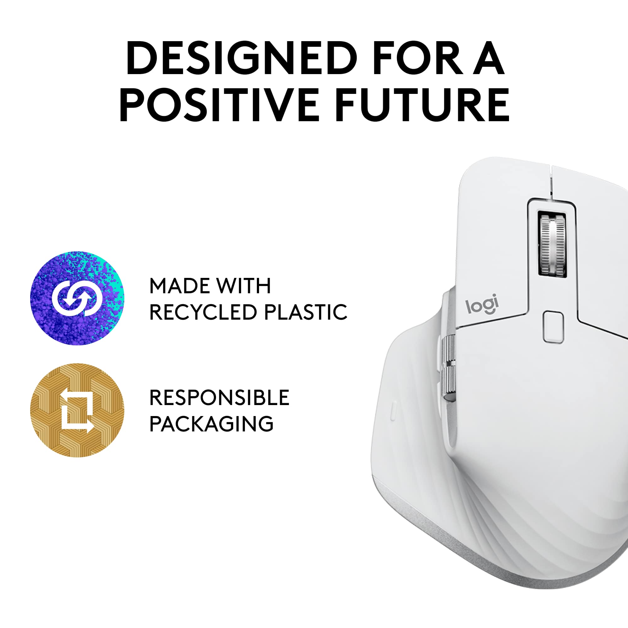 Designed for a Positive Future Made with Recycled Plastic Responsible Packaging