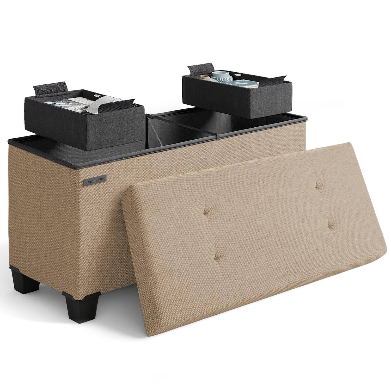 07 - Taupe Fabric 15"D x 30"W x 15"H