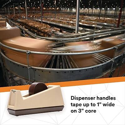 Dispenser handles tape up to 1" wide on 3" core