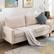 Angle. Bestier - 69 inch 3 Seater Linen Upholstered Loveseat Sofa with the Solid Wood Foot - Modern Style - Beige.