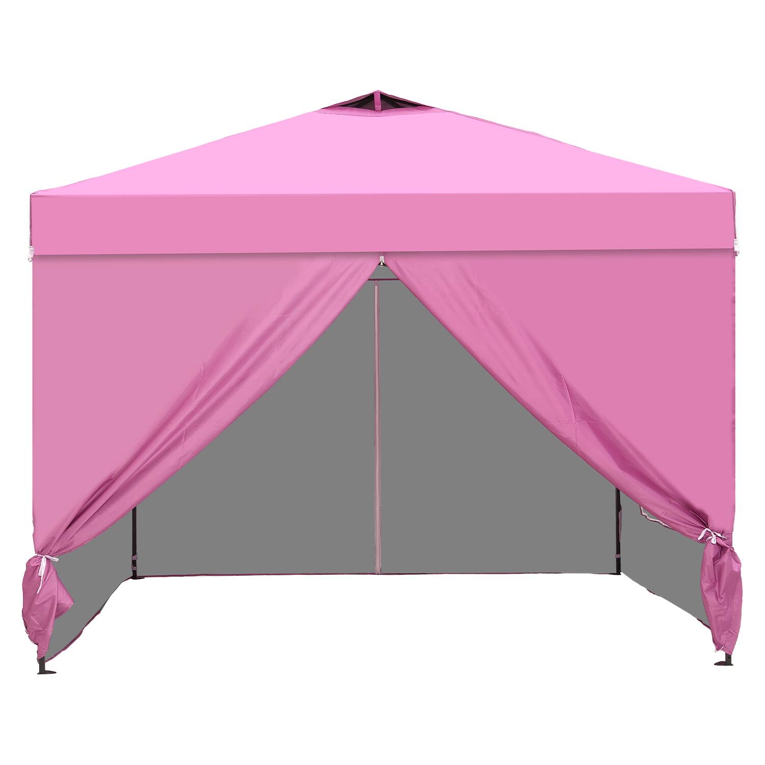 Alt View 1. Ainfox - Ainfox 12x12 Pop Up Canopy with Sidewalls Adjustable Outdoor Instant Canopy Tent with Carry Bag - Pink.