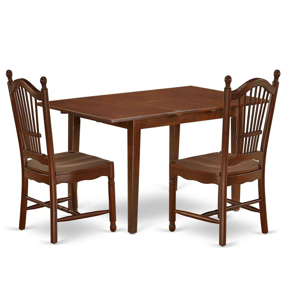 Back. East West Furniture - Dining Room Set Mahogany - Brown.