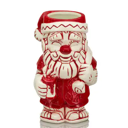 Front. Beeline Creative - Geeki Tikis Santa Clause 30 Ounce Ceramic Mug - Multi-Colored.