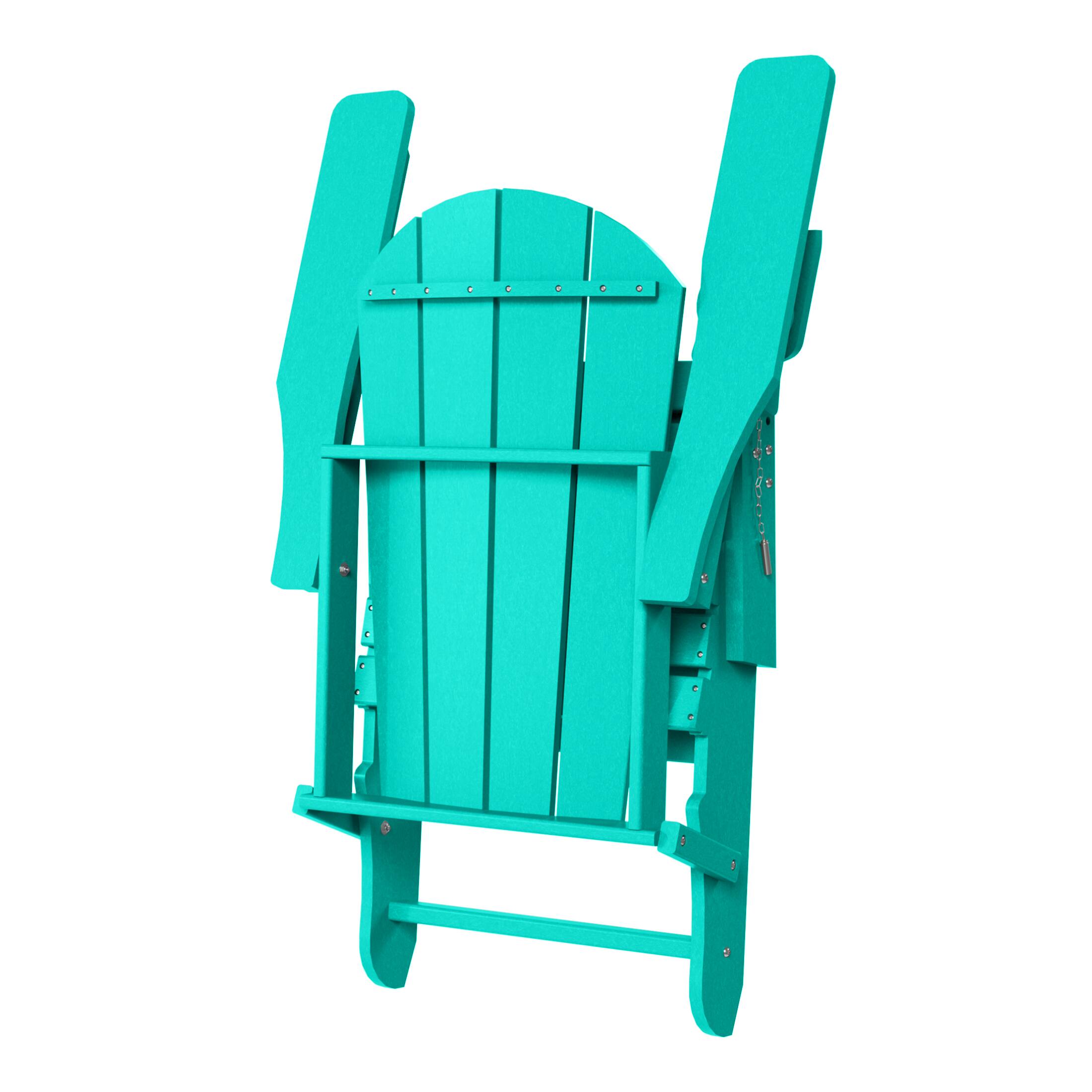 Alt View 2. WestinTrends - WestinTrends Malibu 3-Piece Outdoor Folding Adjustable Adirondack Chair with Cup Holder & Side Table - Turquoise.