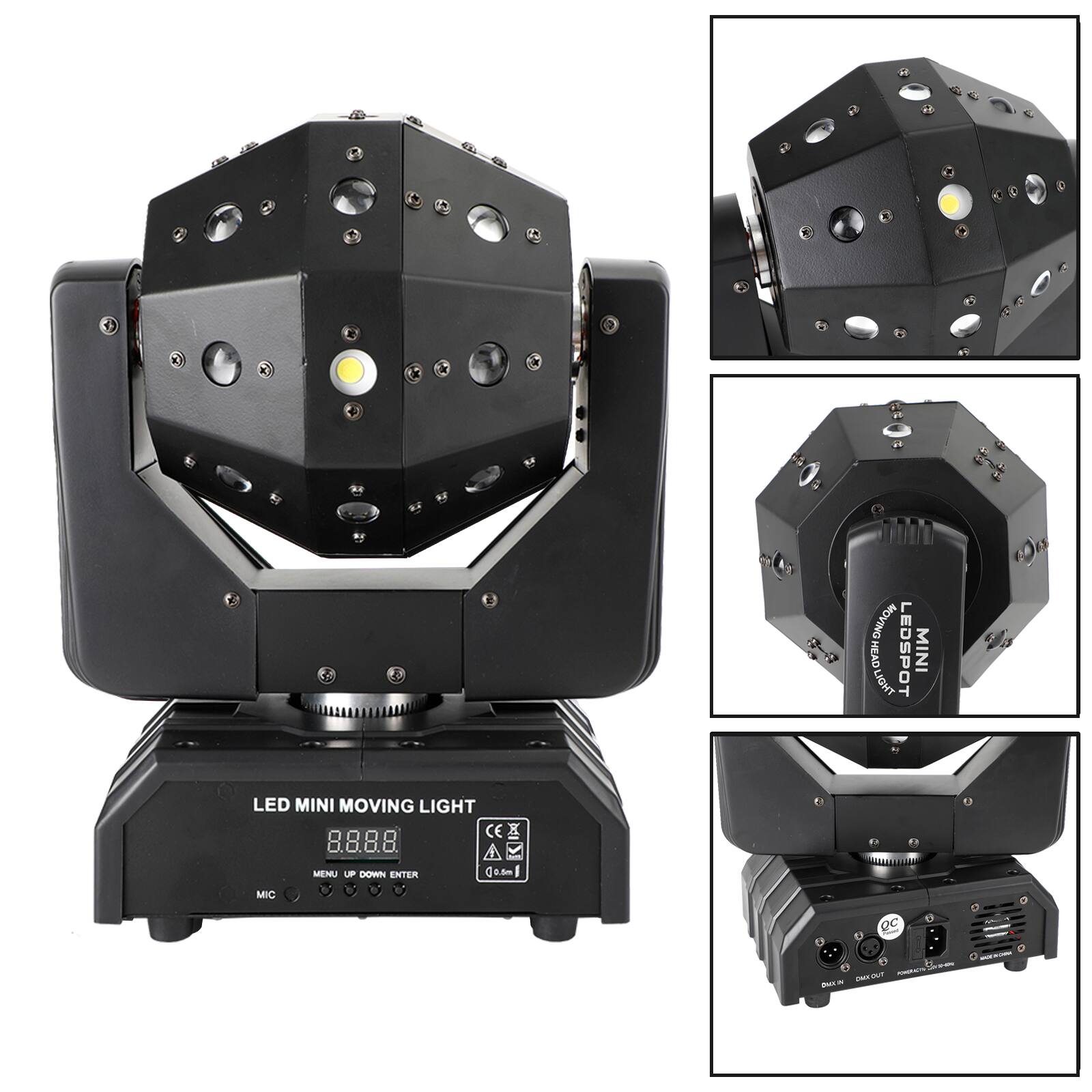 LED MINI MOVING LIGHT  
MOVING LED SPOT HEAD LIGHT  
MINI  
MENU UP DOWN ENTER  
(10.5m)  
MIC  
i  
OC  
1  
1  
your percout POWD DICCIN  
MINIRAL