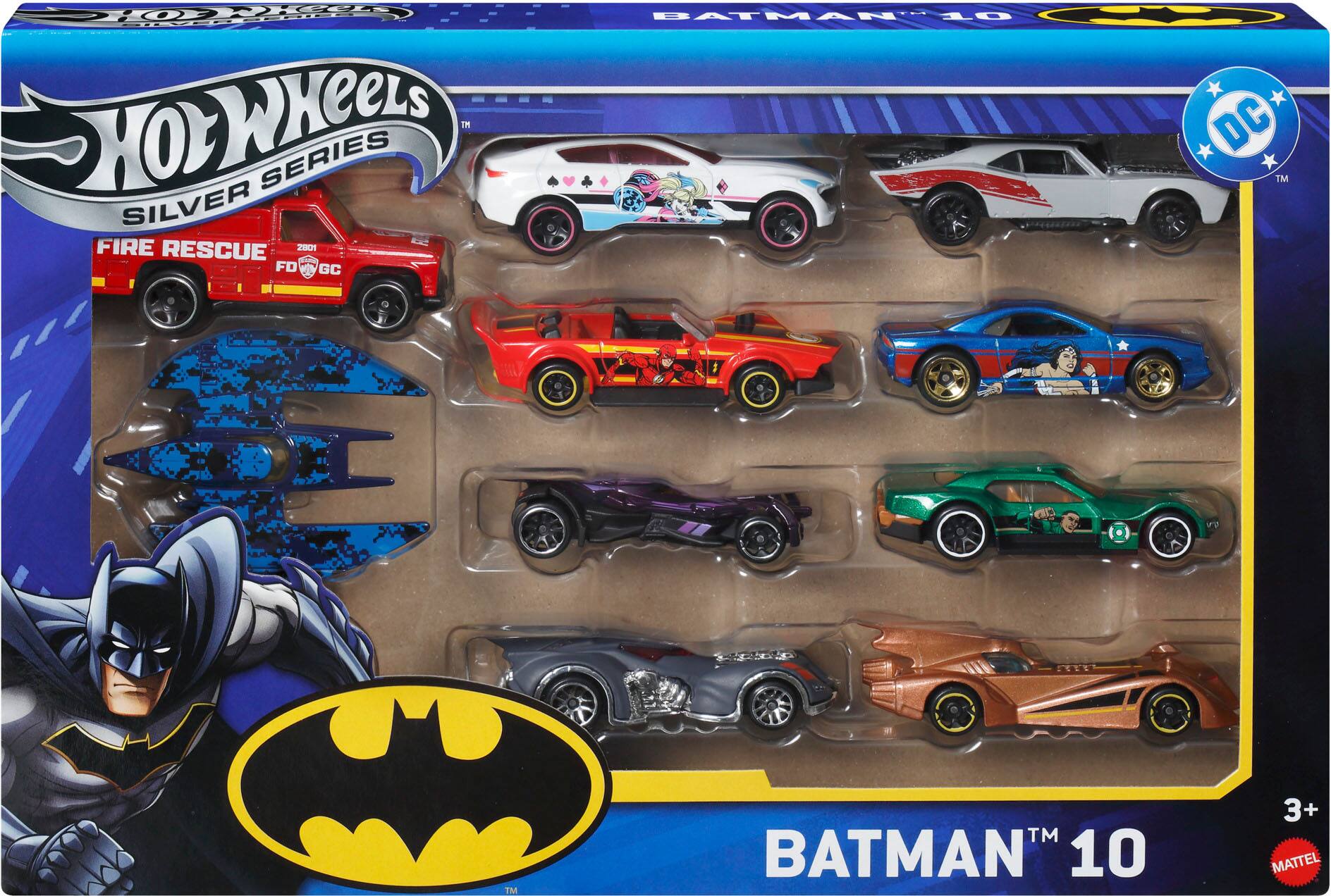 Hot Wheels Batman Themed 1:64 Scale Die Cast Vehicle Set (10 Pack