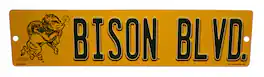 Rico Industries - North Dakota State Bison Blvd. 16" Street Sign for garage, office, man cave or any wall - Multi