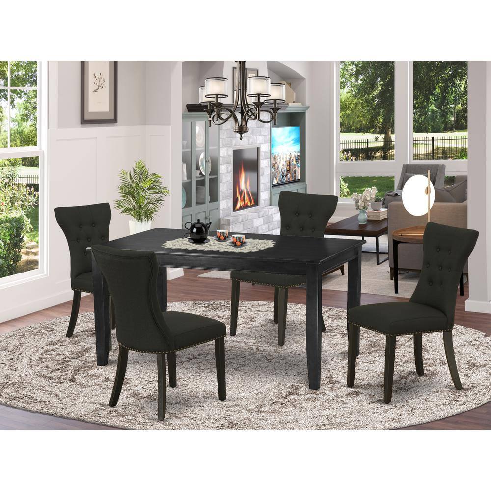 Back. East West Furniture - Dining Room Set Black - Black.