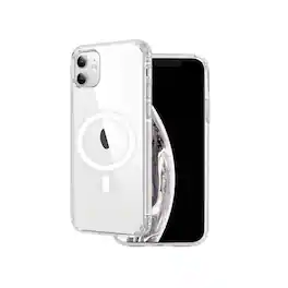 Qixxronics - for iPhone 12 Mini Magnetic Case Shockproof Phone Cover Compatible with Wireless Charging for iPhone 12 Mini - Clear