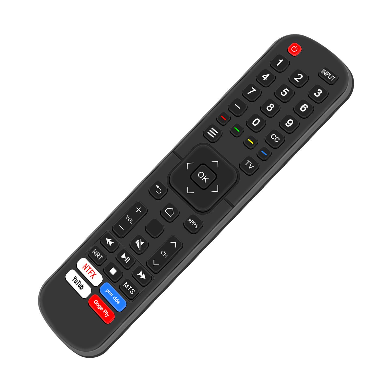 - 7 OK
G 1 4 2 INPUT 7 5 3 I 8 6 O 9 / I CC I TV
+ VOL / NRT YouTube NTFX prm MTS Goge vide Ply
CH 
APPS