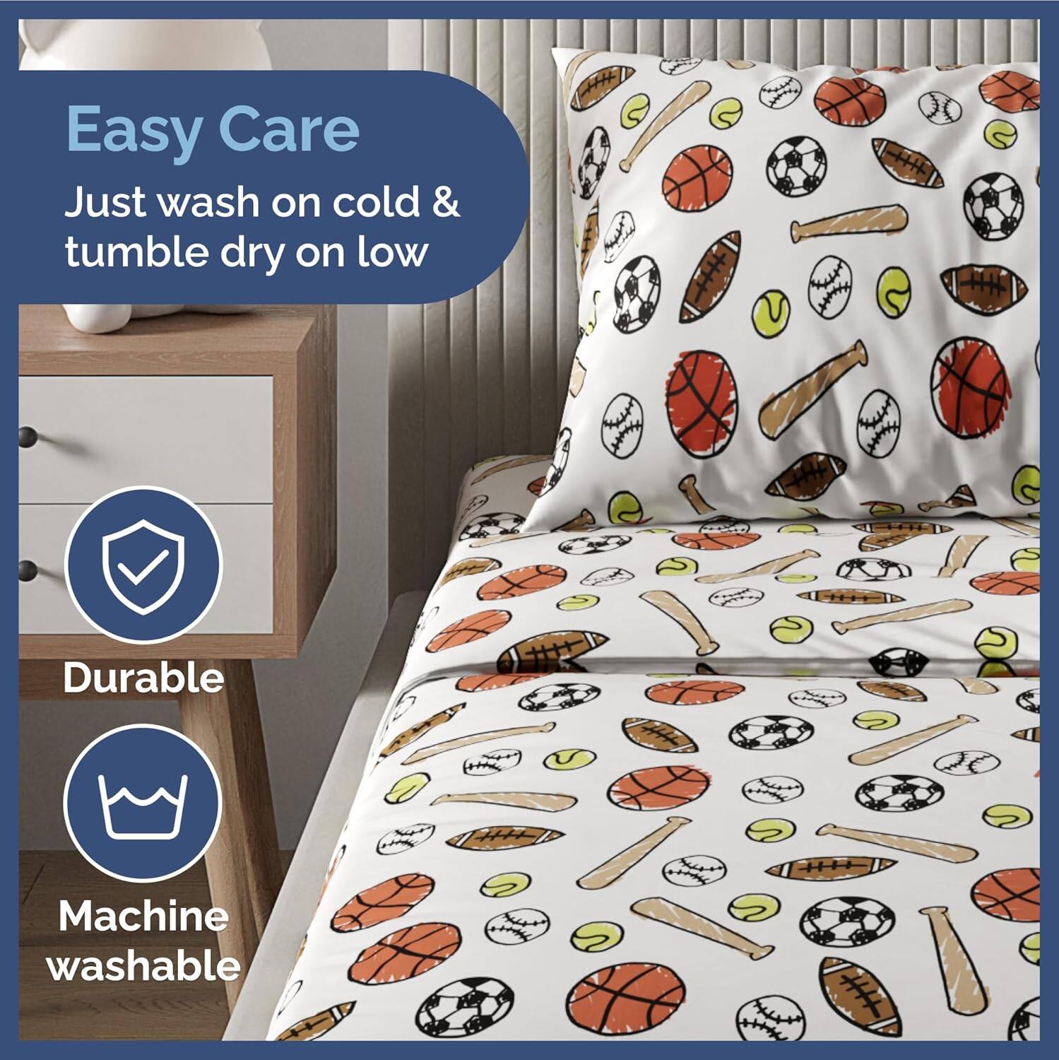 Easy Care  
Just wash on cold & tumble dry on low  

Durable  
Machine washable