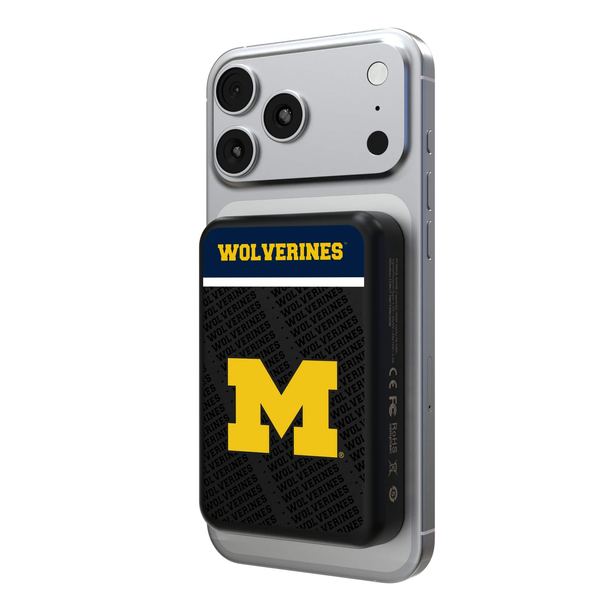 Keyscaper - Michigan Wolverines Endzone Plus Wireless Power Bank - Multicolor