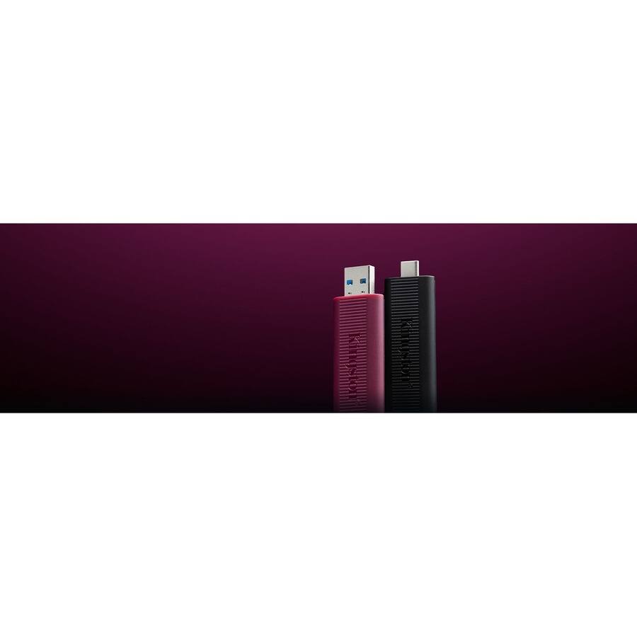 Alt View 4. Kingston - Kingston DataTraveler Max USB 3.2 Gen 2 Series Flash Drive - 1 TB - USB 3.2 (Gen 2) Type A - 1000 MB/s Read Speed - 900 - Red.