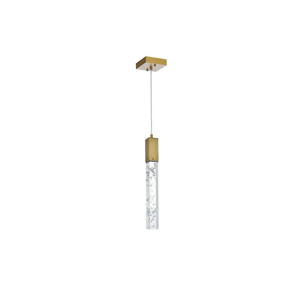 Left. Elegant Lighting - Aurora 5 inch Pendant in Satin Gold - Satin Gold And Clear.