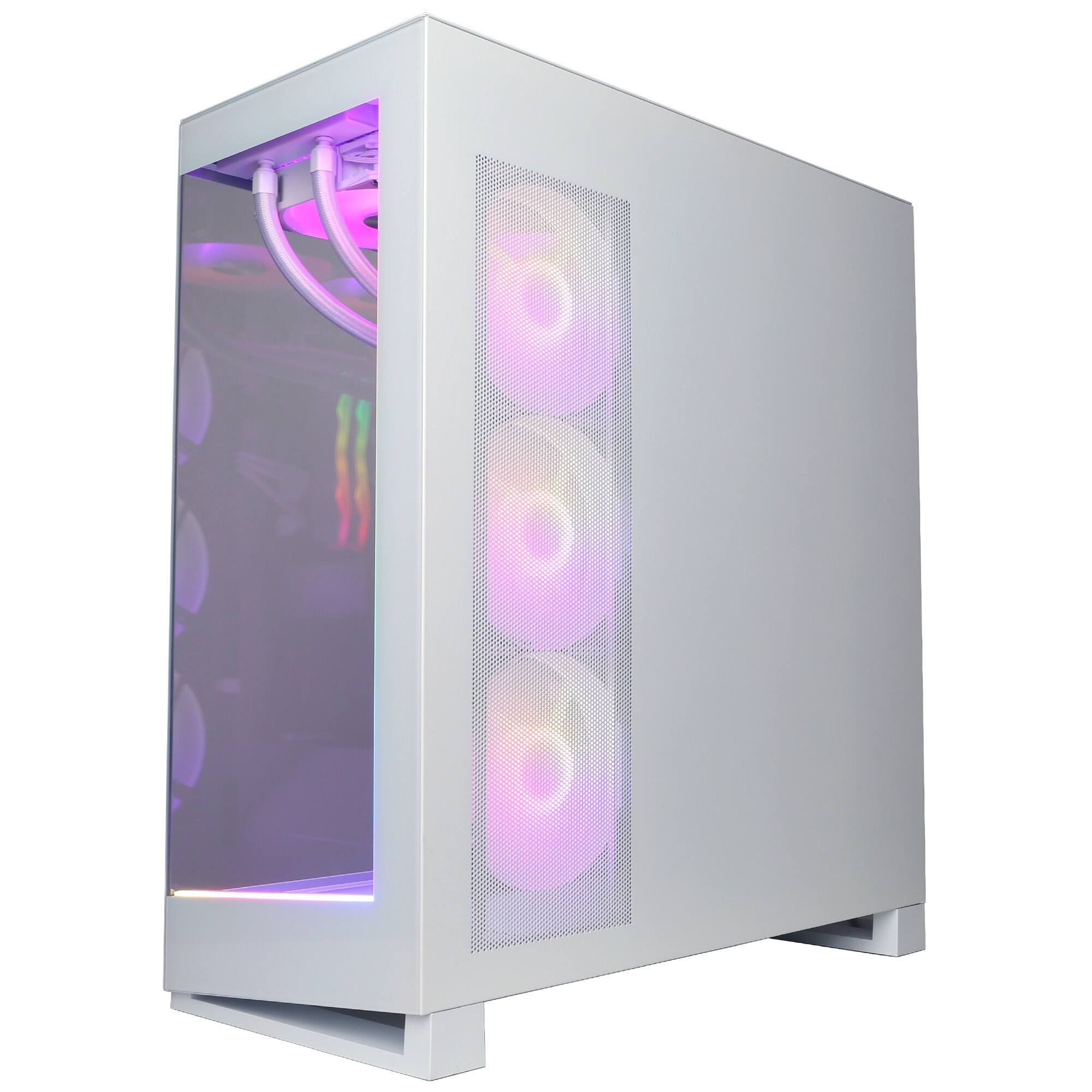 Alt View 4. CyberPowerPC - Gaming Desktop - Intel Core Ultra 9 285K - NVIDIA GeForce RTX 5070 12GB - 32GB DDR5 - 1TB PCIe 4.0 SSD - White.