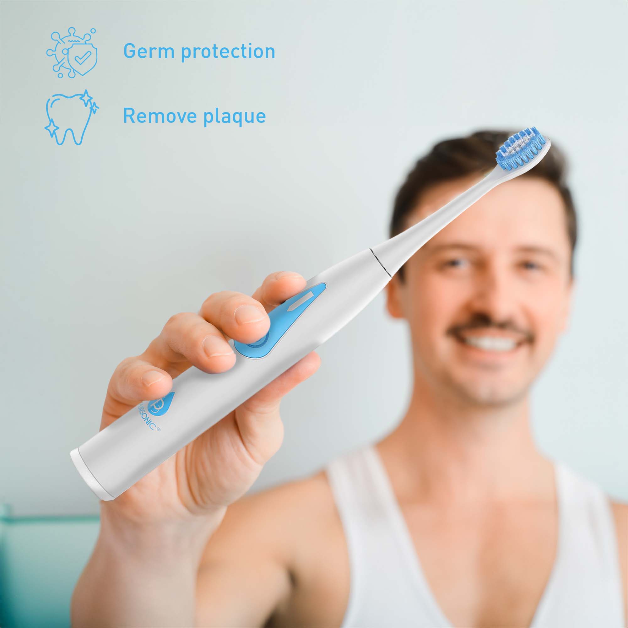 Germ protection  
Remove plaque