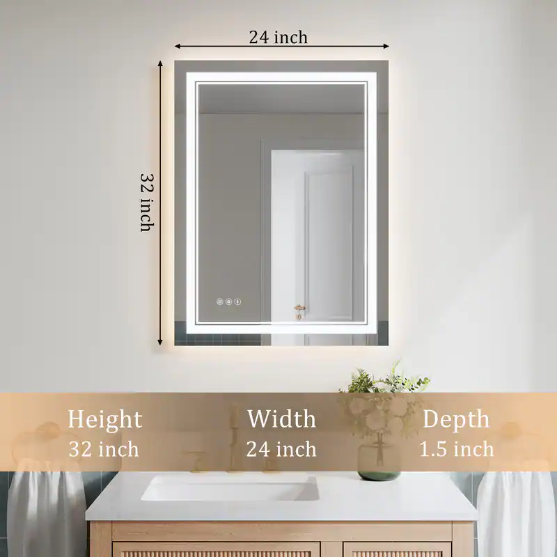 24 inch x 32 inch - Height 32 inch Width 24 inch Depth 1.5 inch