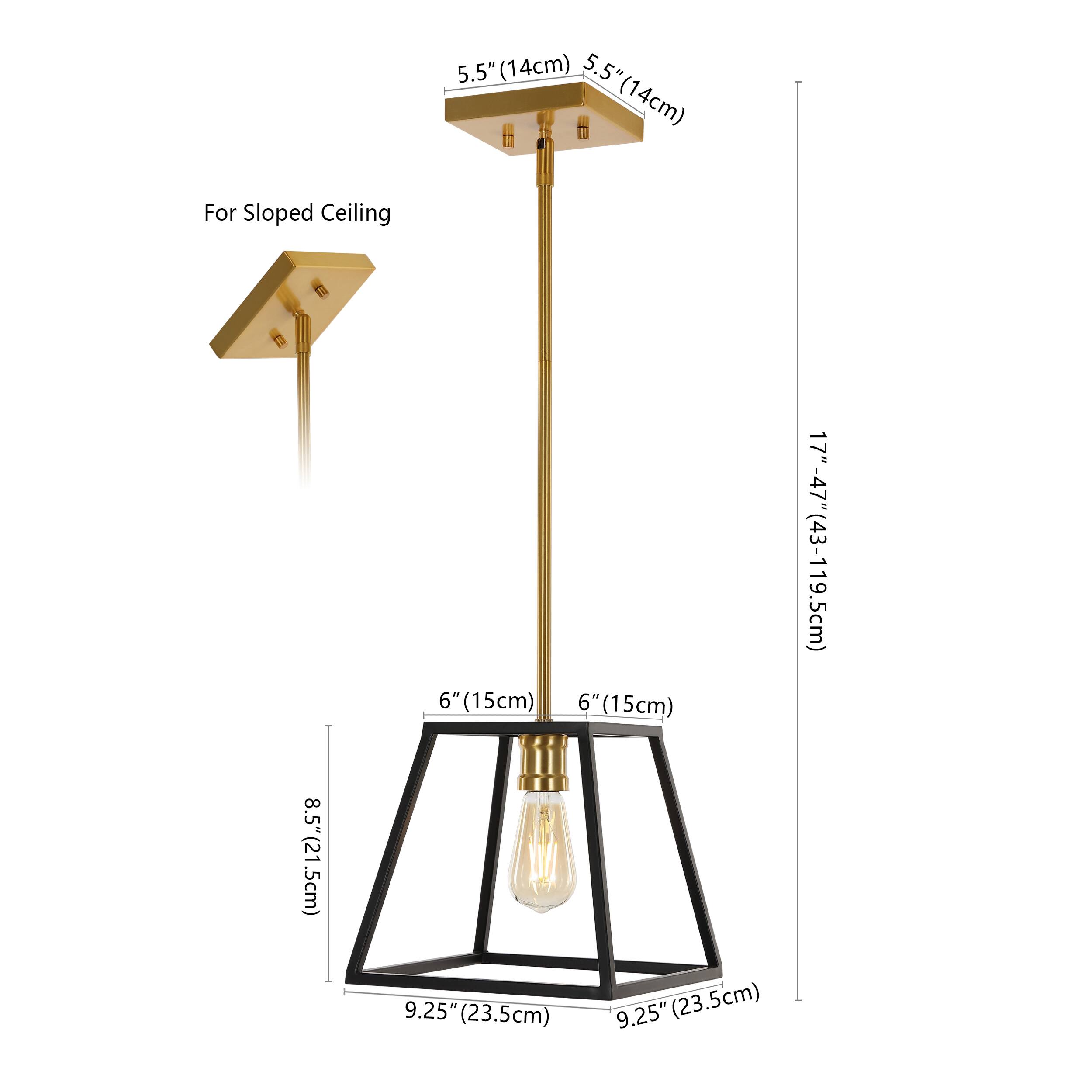 5.5" (14cm)  
For Sloped Ceiling  
h 8.5" (21.5cm)  
6" (15cm)  
9.25" (23.5cm)  
17"-47" (43-119.5cm)