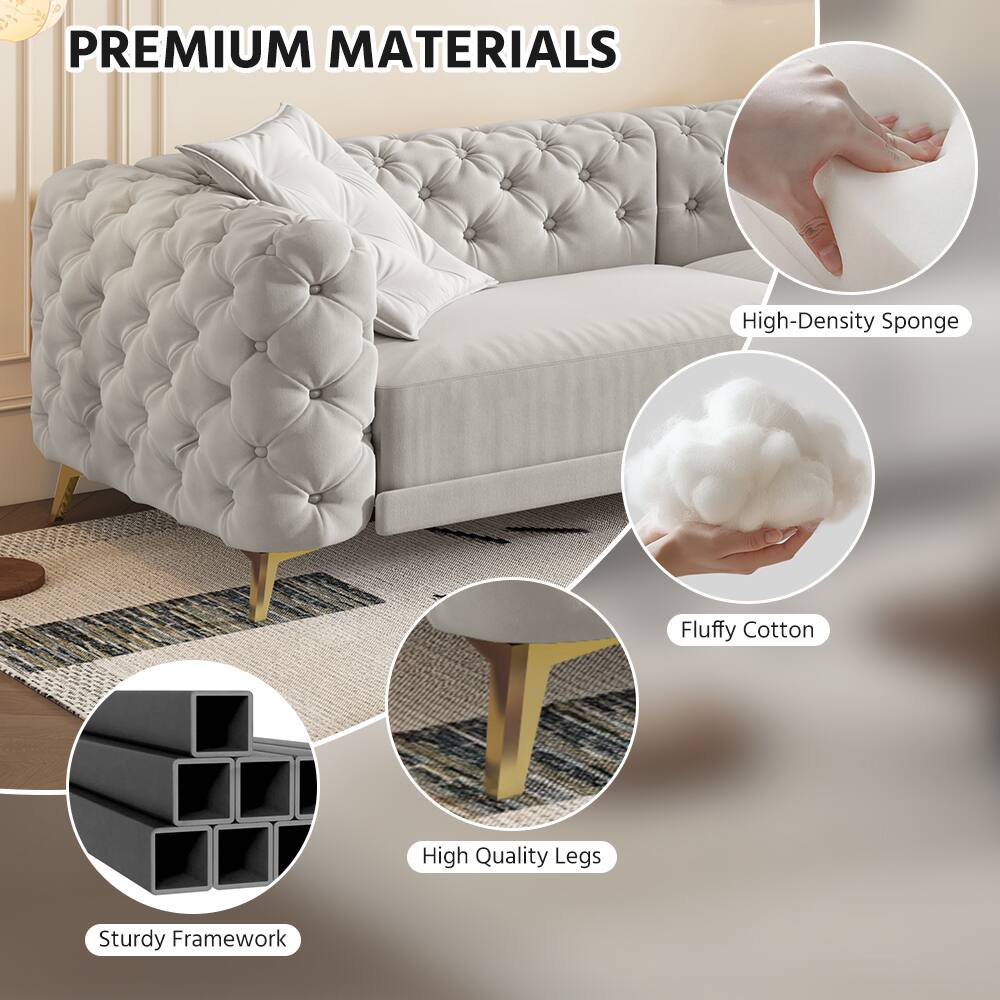 PREMIUM MATERIALS

- High-Density Sponge
- Fluffy Cotton
- High Quality Legs
- Sturdy Framework