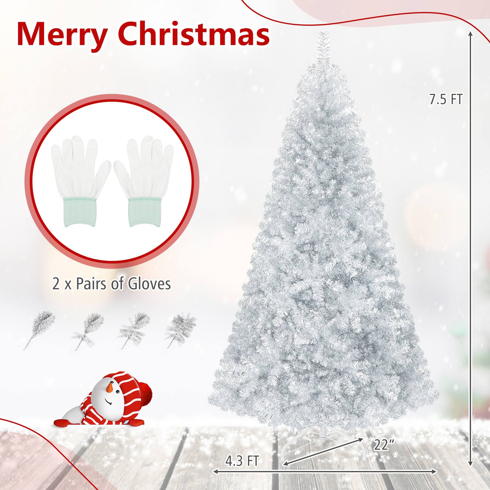 Merry Christmas

7.5 FT

2 x Pairs of Gloves

4.3 FT

22"
