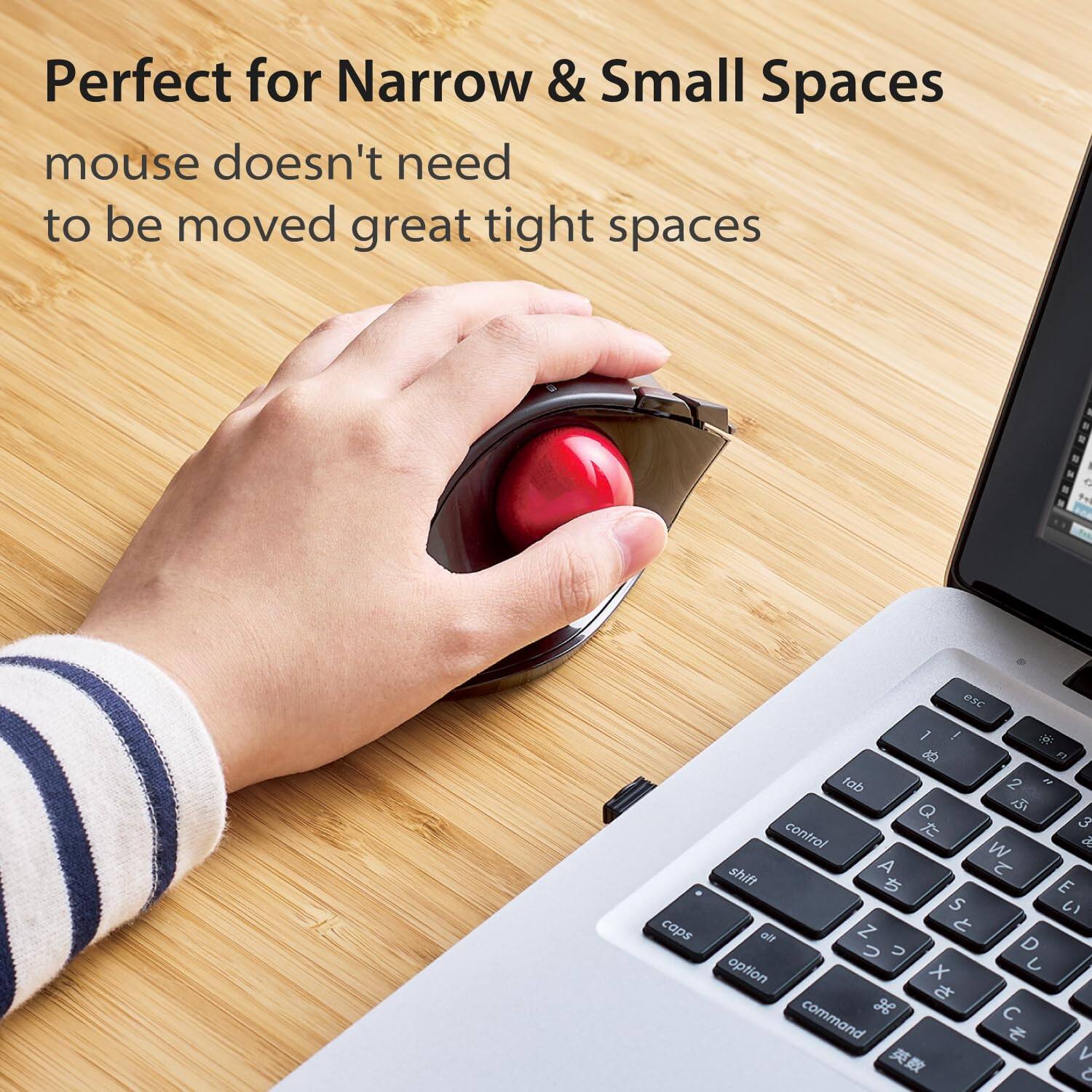 Perfect for Narrow & Small Spaces  
mouse doesn't need to be moved great tight spaces