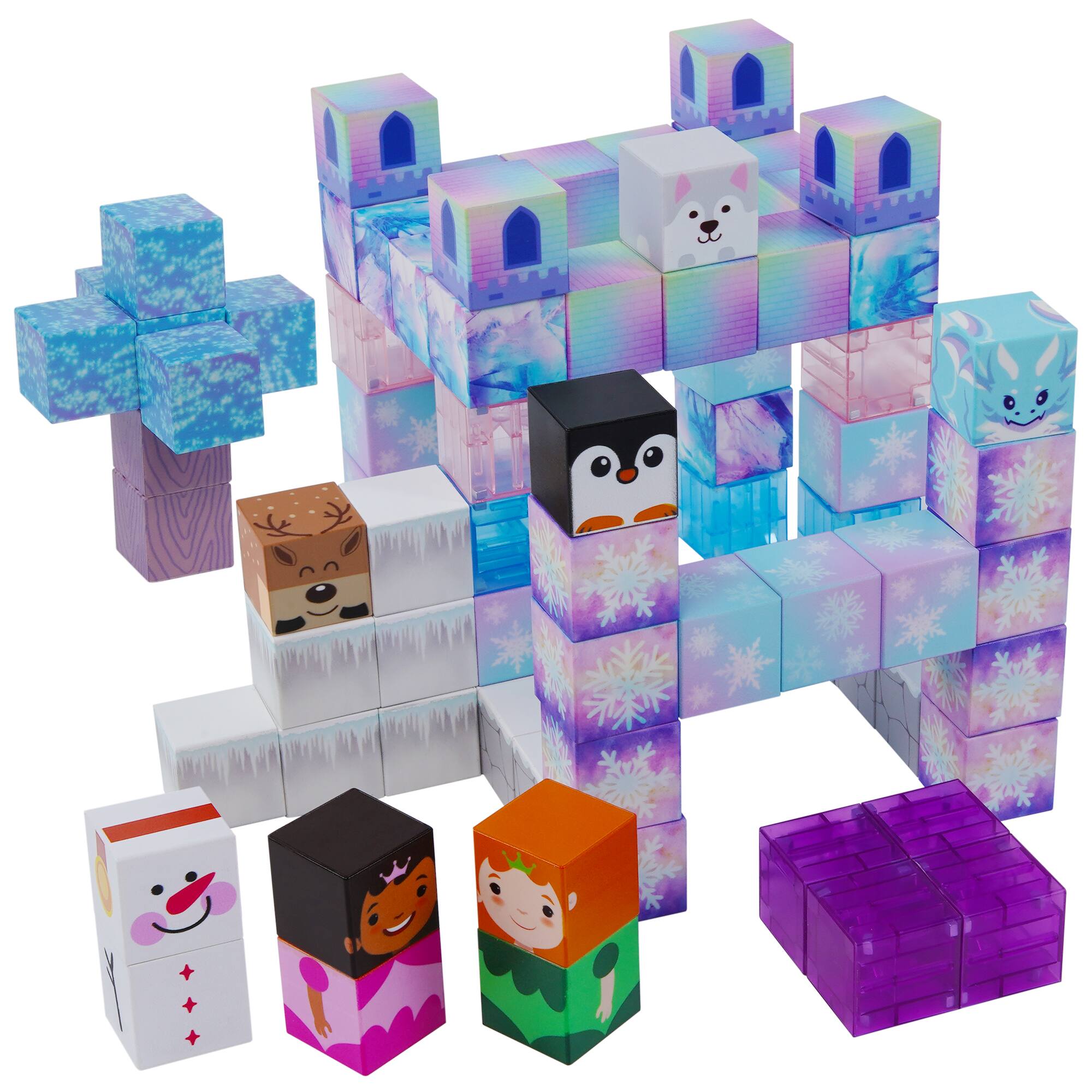 Angle. USA Toyz - Blocchi Frosted Fairytale Magnetic Blocks 84pc - Multicolor.