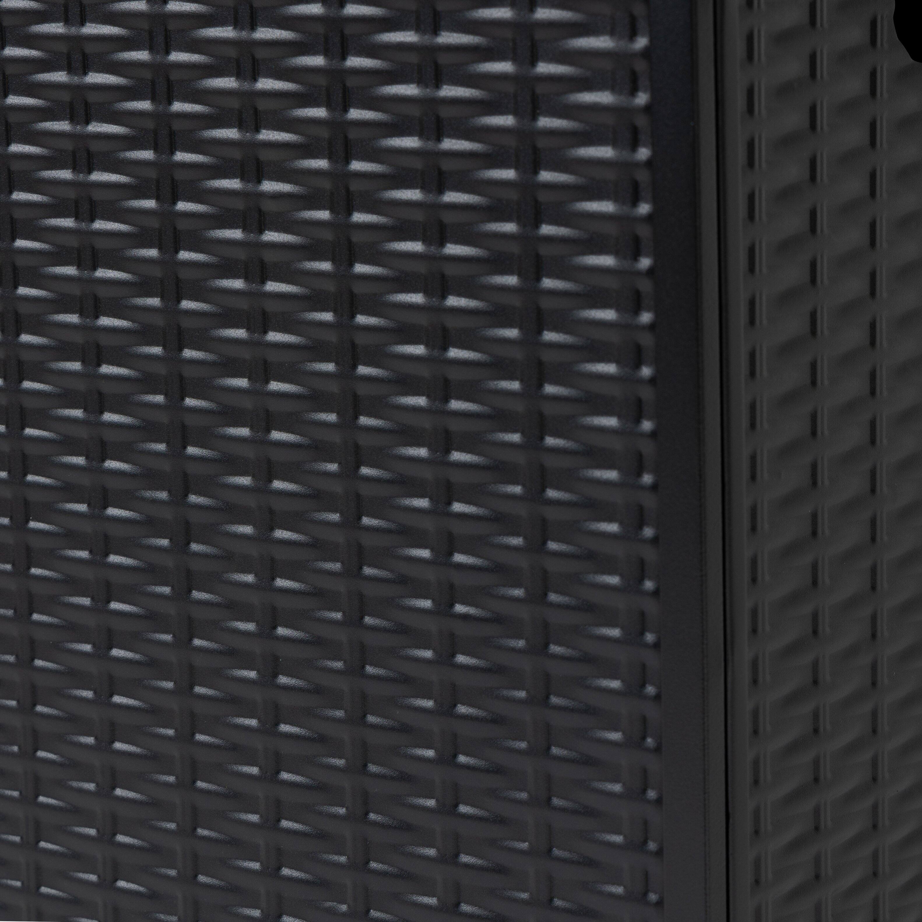 Alt View 4. Mondawe - Imitation Woven Rattan Surface Propane Tank Cover Table - Black.