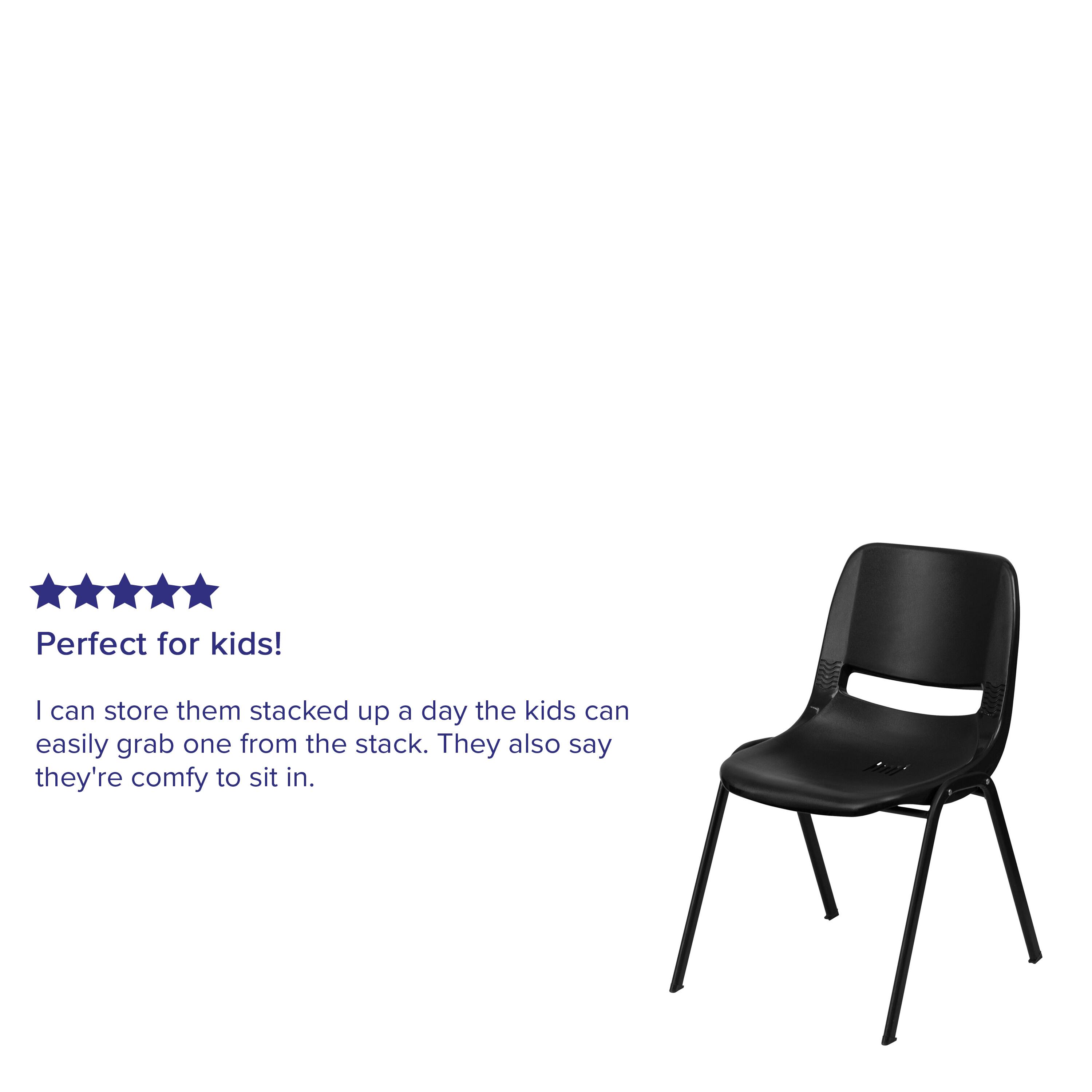 Perfect for kids!  
I can store them stacked up a day the kids can easily grab one from the stack. They also say they're comfy to sit in.