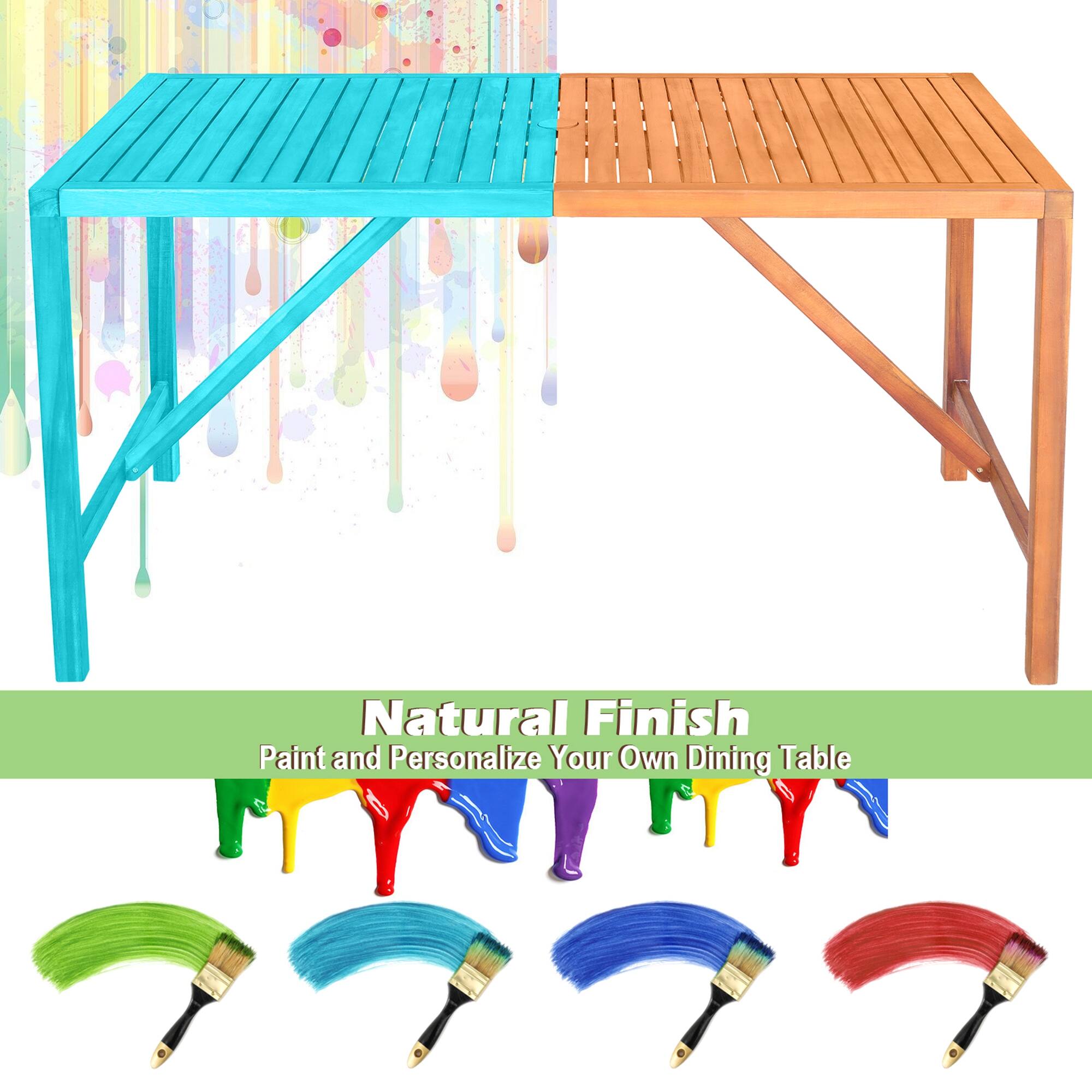 Natural Finish
Paint and Personalize Your Own Dining Table