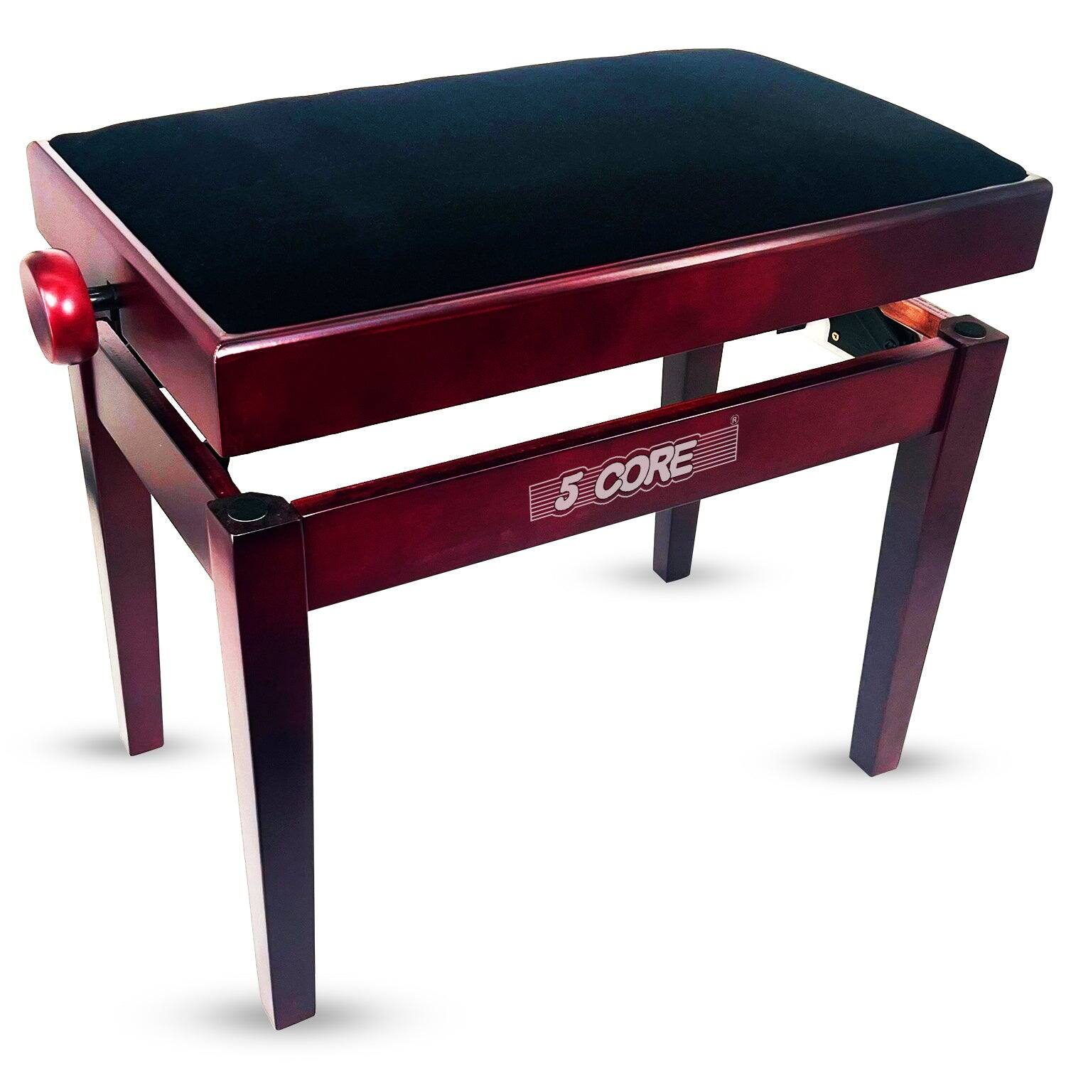 "5 CORE - Adjustable Piano Bench Thick 3.25"" Solid Wood Keyboard Stool Heavy Duty Musician Chair - Brown" price history on PriceWatchPro