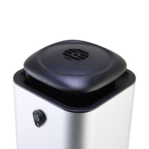 Left. Lume Cove - Luxury Sleek Essential Oil Tower Scent Diffuser with Bluetooth - Silver.