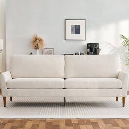 Dyonery - 88" Loveseat Sofa, Comfy Corduroy Couches for Living Room, Modern Oversized Love Seat Sofa - Beige