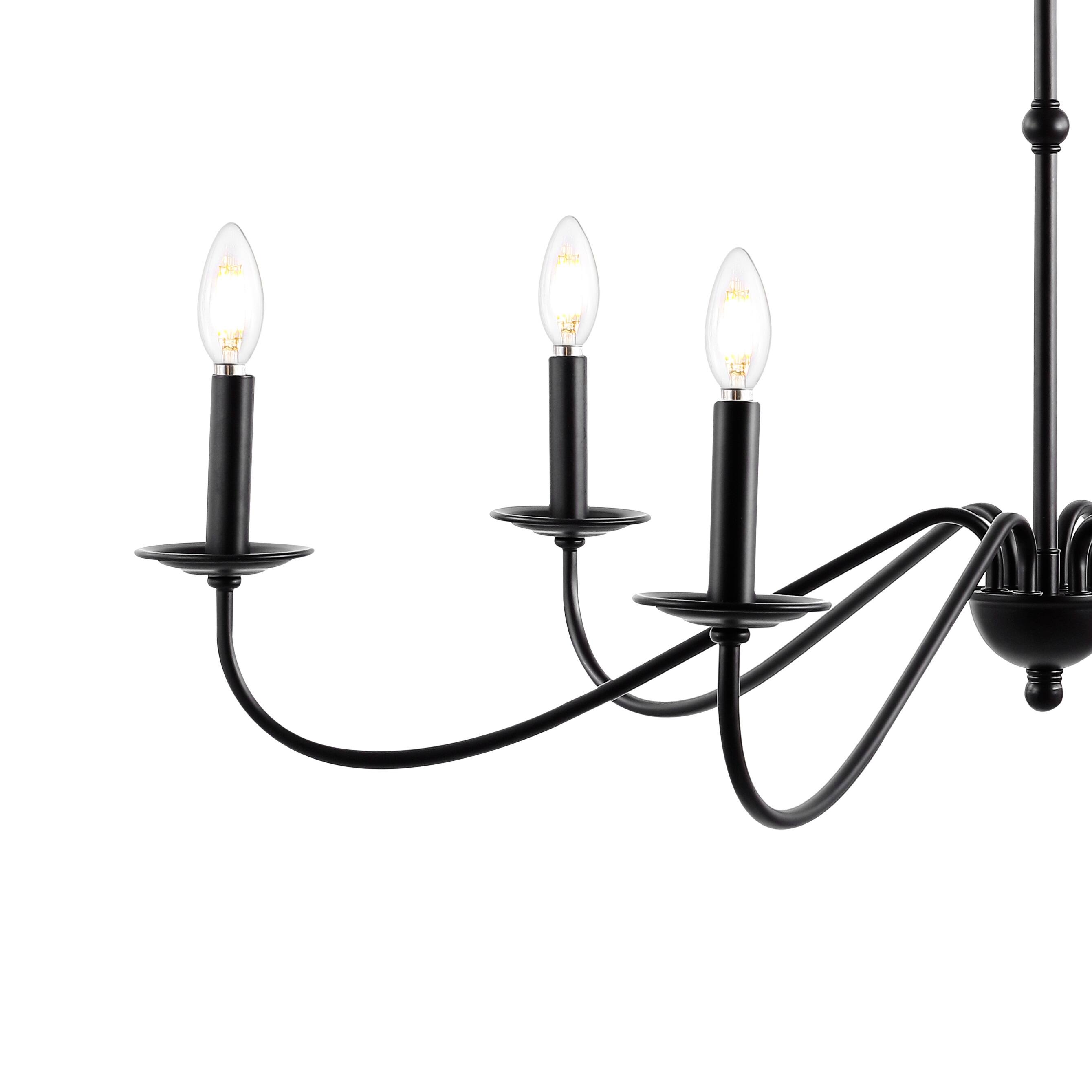 Alt View 4. Jonathan Y - Wicklow 34.75" 6-Light Bohemian Farmhouse Iron LED Chandelier, Oil Rubbed Bronze - Oil Rubbed Bronze.