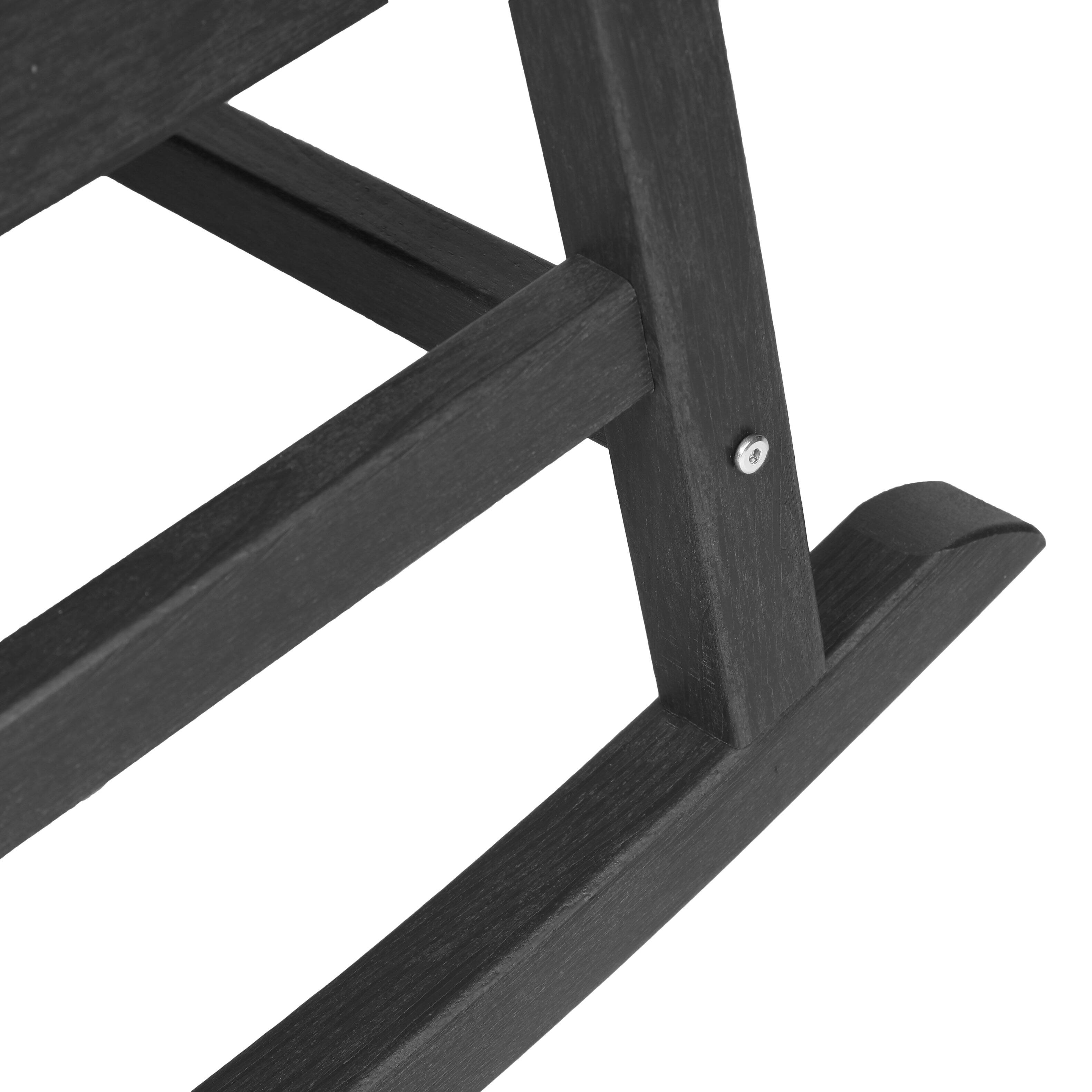Alt View 2. Boyel Living - Oversized HDPE Outdoor Rocking Chair with Wood Texture - Grey.