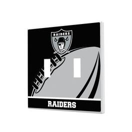 Keyscaper - Oakland Raiders Passtime Design Double Toggle Lightswitch Plate - Multicolor