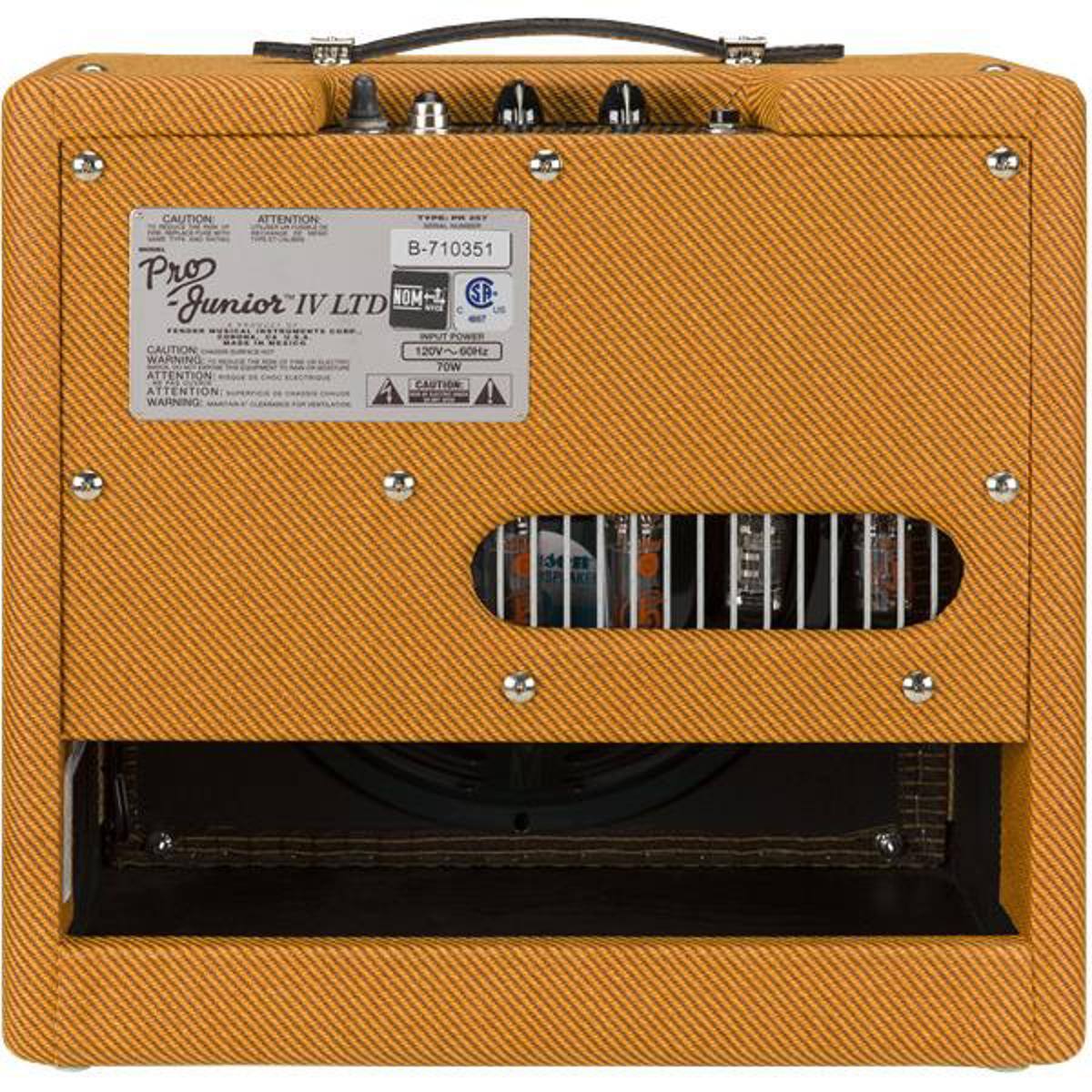 CAUTION ATTENTION  
B-710351  
Pro Junior IV LTD  
NOM H SP IV LTD  
NPT POWER  
CAUTION 120V  
GOHE WARNING 70w  
ATTENTION P  
CAUTION ATTENTION WARNING 4
