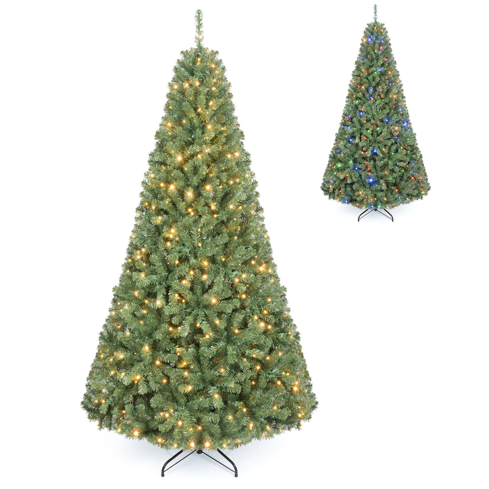 Alt View 9. Gymax - Gymax 7 FT Prelit Christmas Tree w/500 LED Lights & 1570 PVC Branch Tips Metal Stand Green - Green.