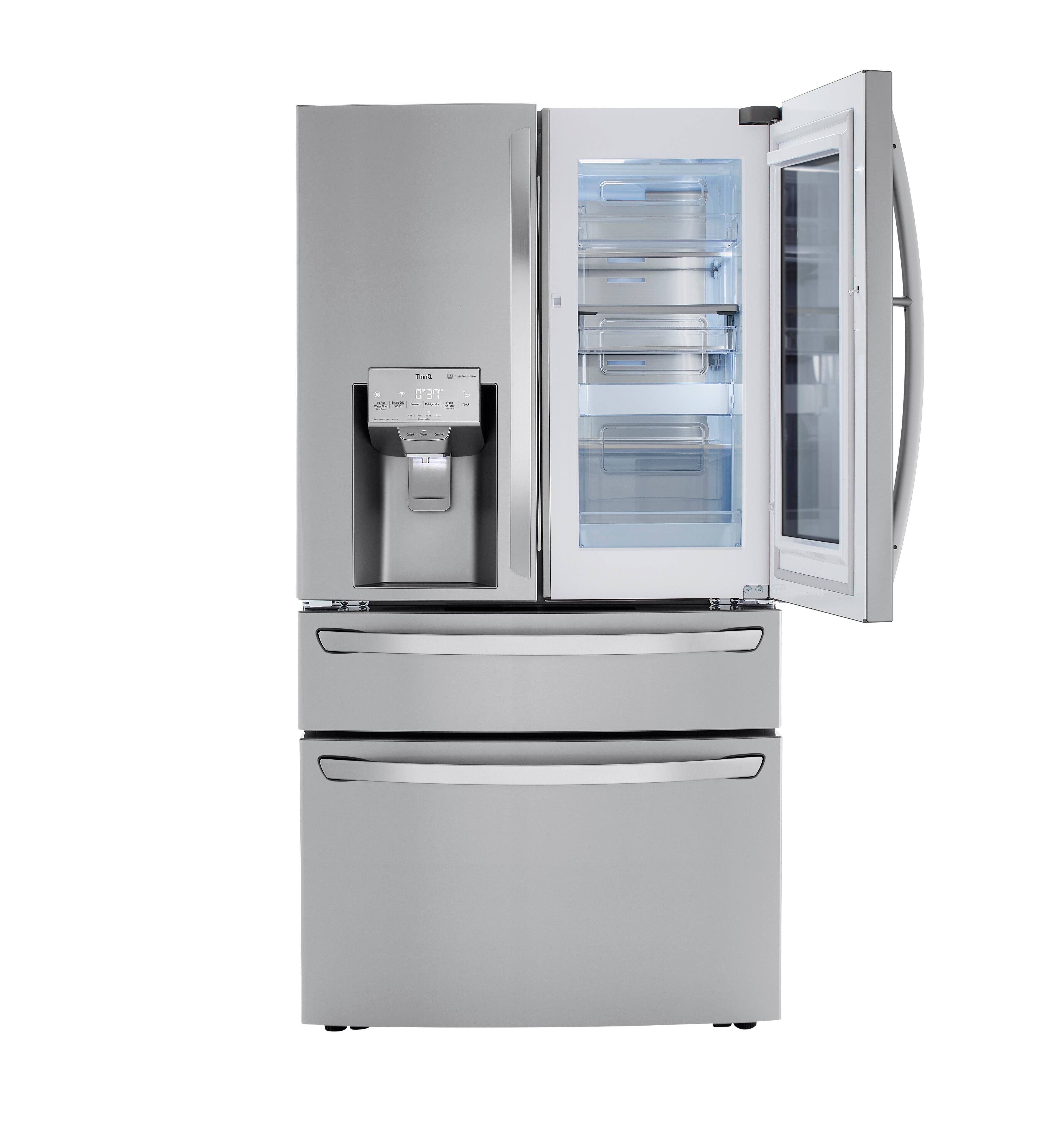 Alt View 10. LG - 29.5 Cu. Ft. 4-Door French Door-in-Door Smart Refrigerator with Craft Ice - PrintProof Stainless Steel.