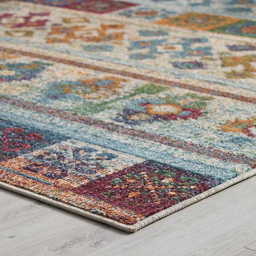 Modway Tribute Nala Distressed Vintage Floral Lattice Area Rug ...