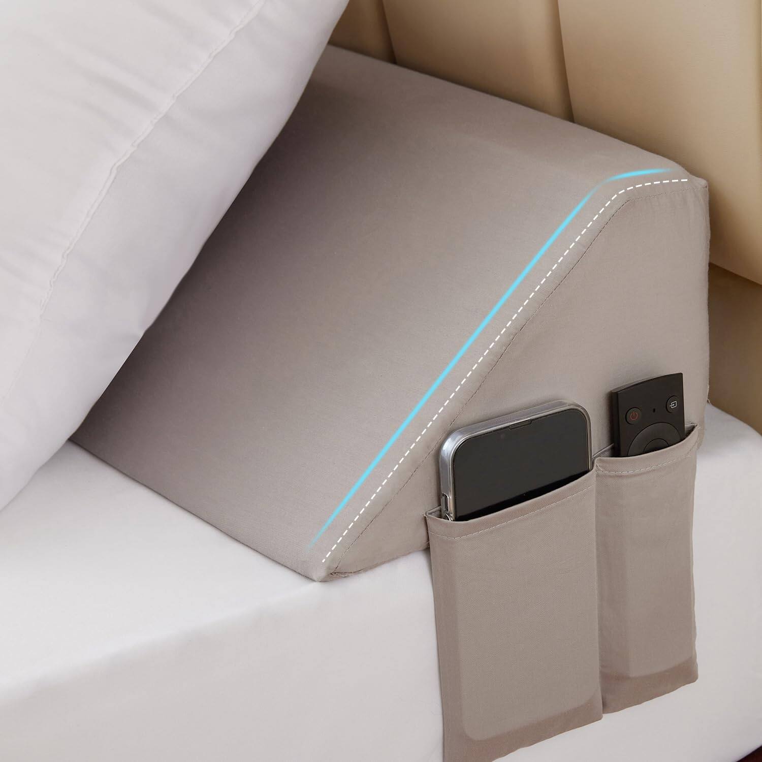 Front. Skar Audio - King Wedge Pillow Headboard 76 x10 x6 Bed For Foam Gap Filler - Fill The Mattress - Grey King(76"x10"x6"-Large).