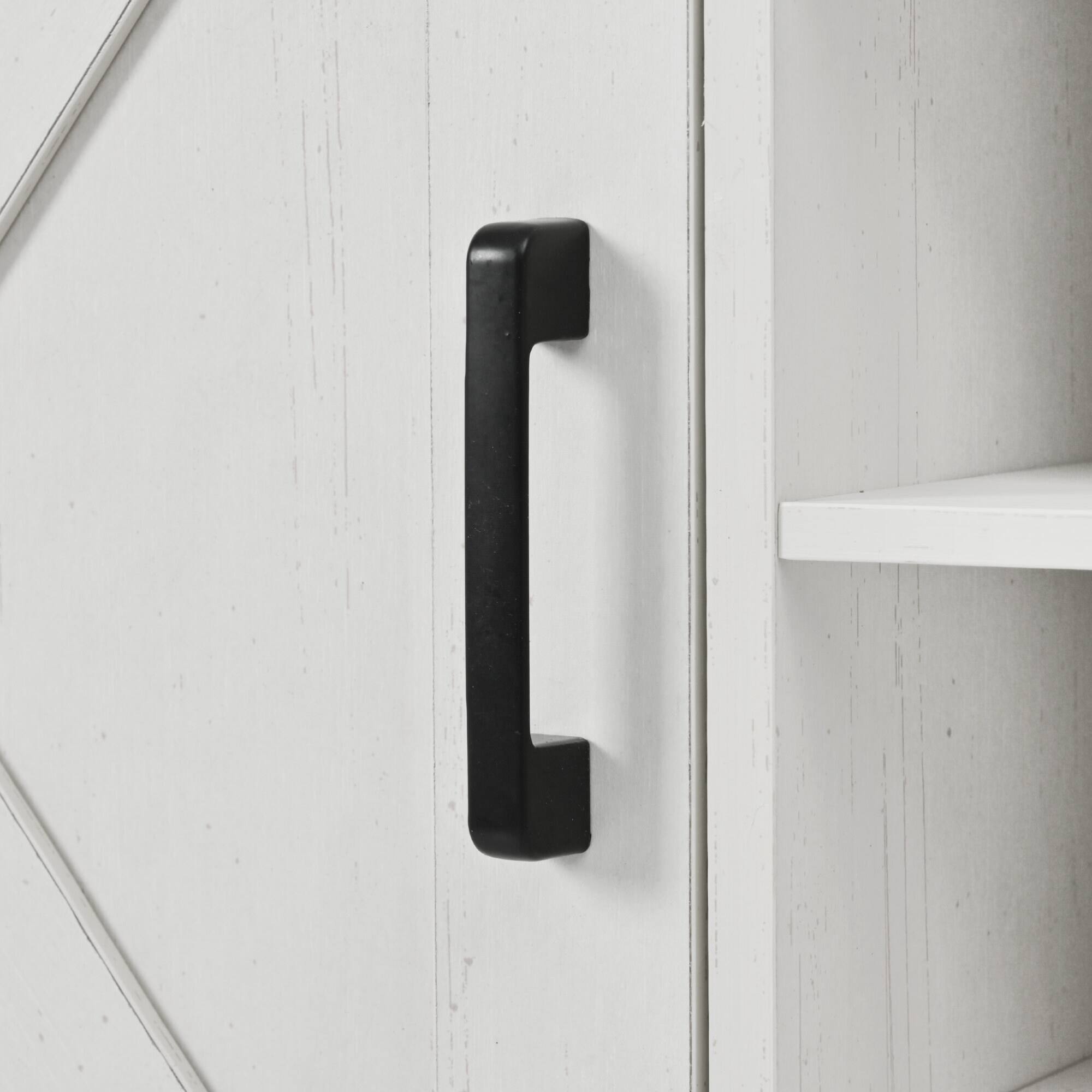 Alt View 9. ELEMENT ACE - Farmhouse Kitchen Island with Drop Leaf, Power Outlet, Storage Cart and Wheels - White.