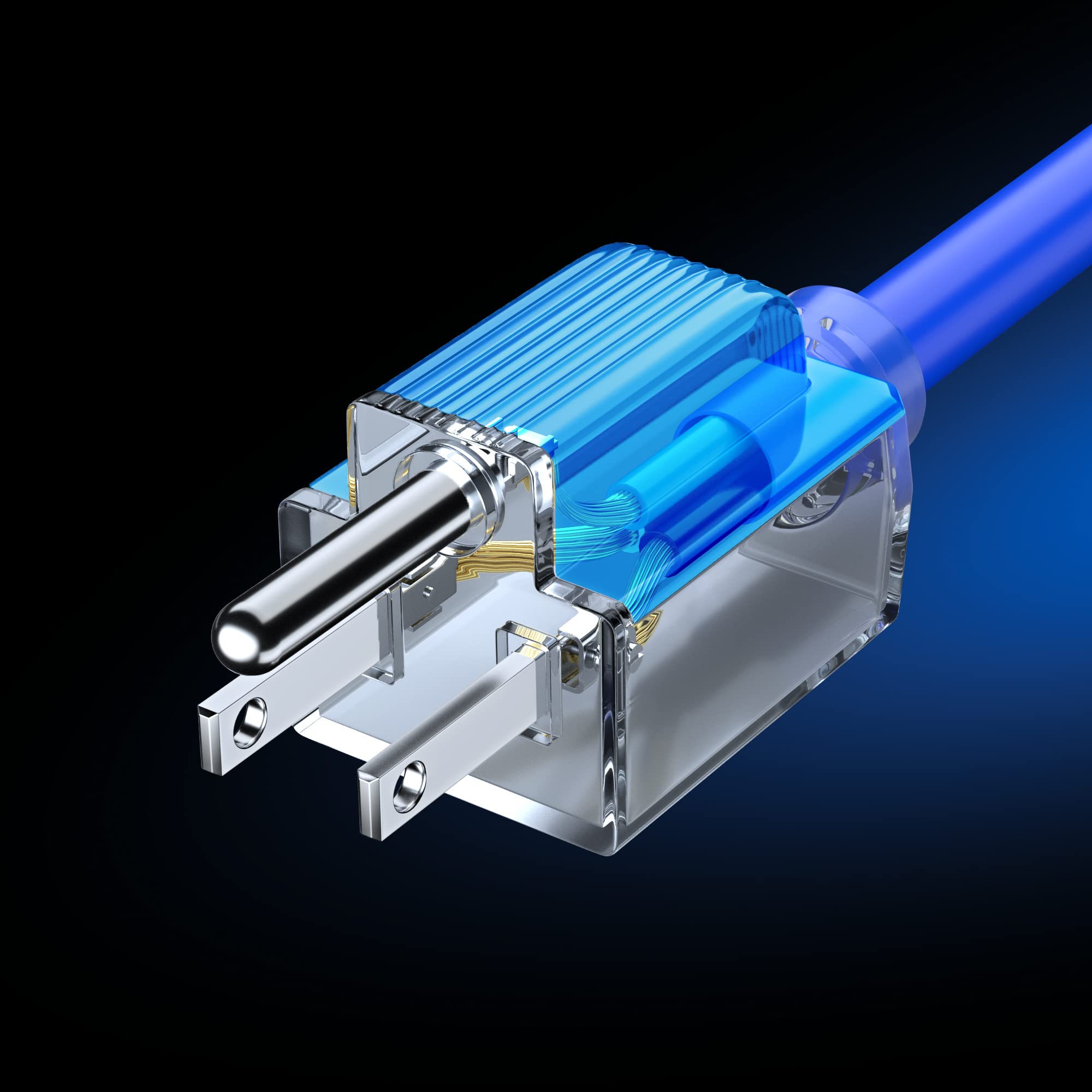 Alt View 2. Maximm - Maximm 30 Ft Extension Cord – 16 AWG, 3-Prong Grounded, Lighted End, Heavy Duty Indoor/Outdoor Power Cable, ETL Listed - Blue.