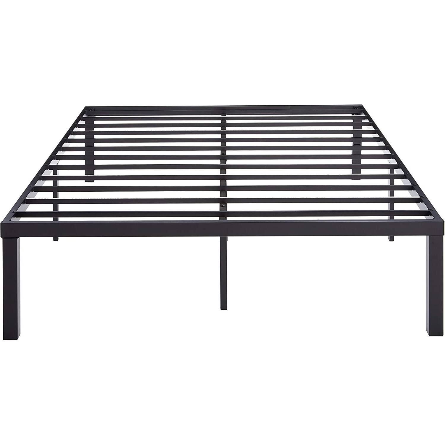 Angle. Hivvago - Hivvago Queen size Modern 16-inch Heavy Steel Metal Platform Bed Frame - Black.