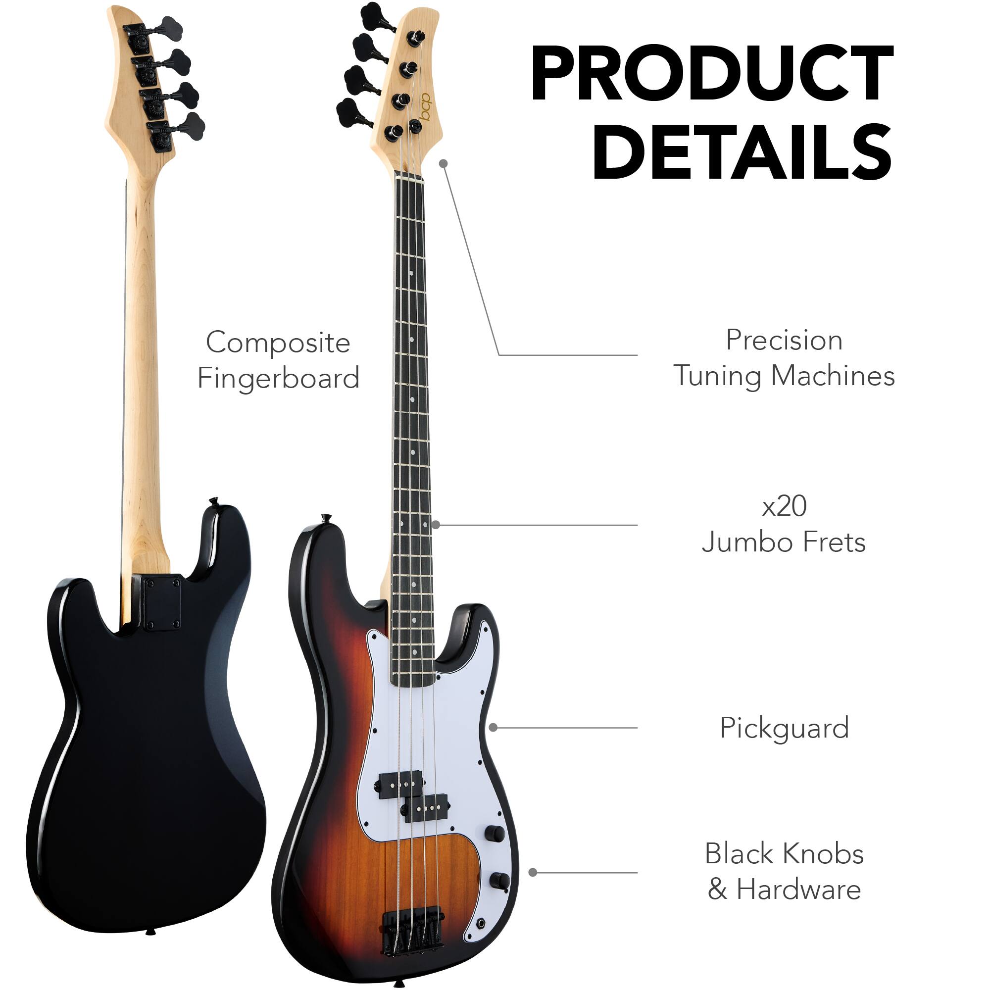 PRODUCT DETAILS

- Composite Fingerboard
- Precision Tuning Machines
- x20 Jumbo Frets
- Pickguard
- Black Knobs & Hardware