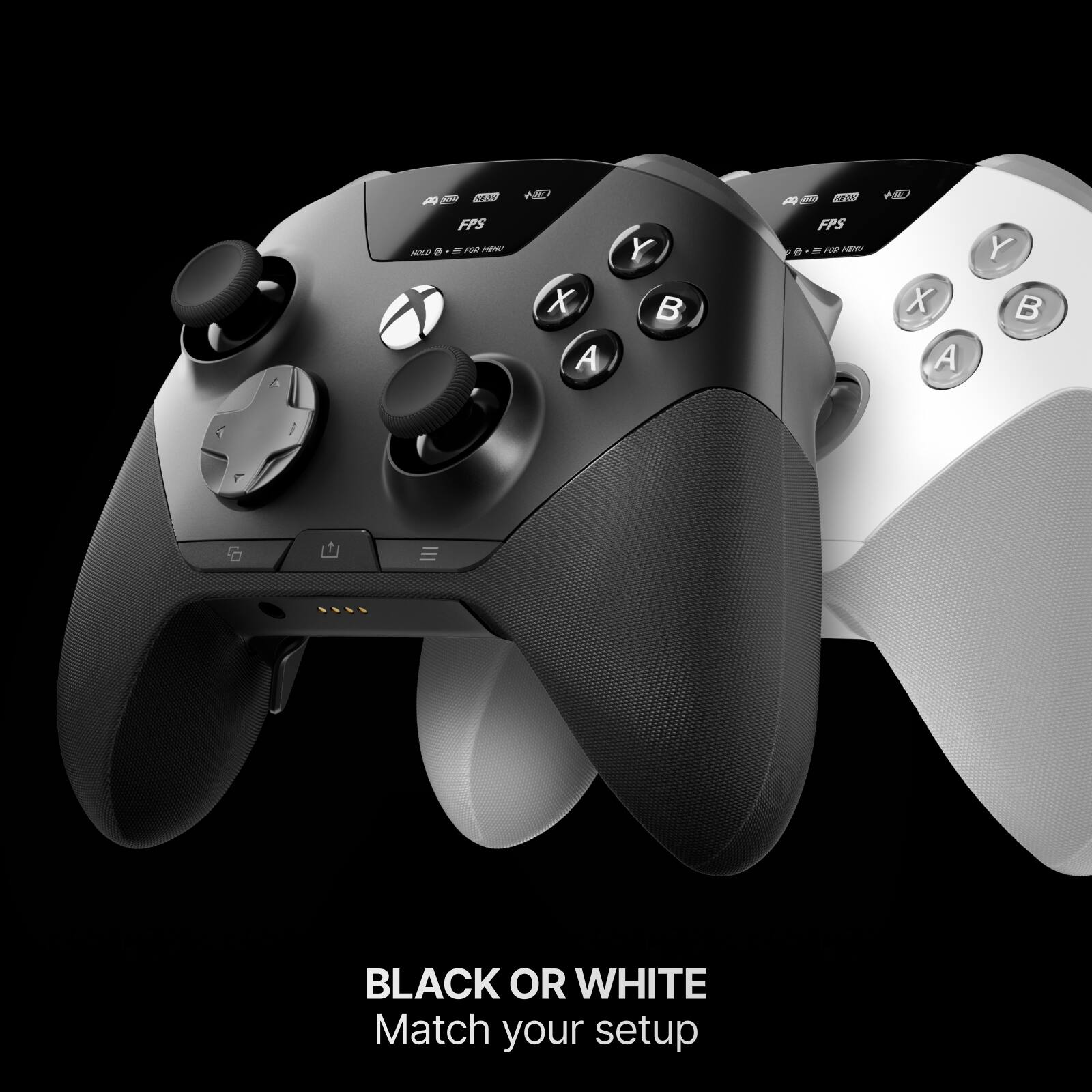 A VIALS
KRON
av
BAS
VOIVE
ABC
HOLD e
FPS II FIR MENU
X A
Y B
FPS $ , = FOR MENU
X A
Y 
F
BLACK OR WHITE Match your setup