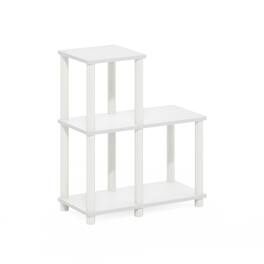 Furinno - Turn-N-Tube Accent Decorative Shelf, White/White - White