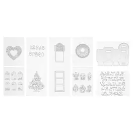 Cutting Dies, 10 Pieces Metal Die Cuts, Compatible with VEVOR Die Cutting and Embossing Machine, Letters, Numbers - Transparent;Black