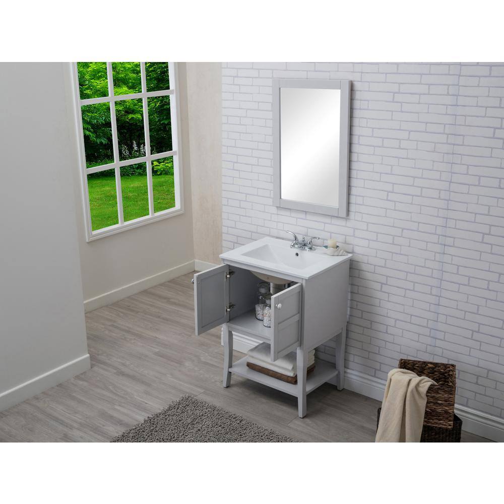 Alt View 6. Elegant Kitchen and Bath - 2 Doors Cabinet 24 In. X 18 In. X 34 In. In Grey - Grey.