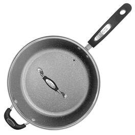 THE ROCK by Starfrit - Terra 12" Non-Stick PFOA-Free Deep Fry Pan with Lid and Bakelite Handle - Black